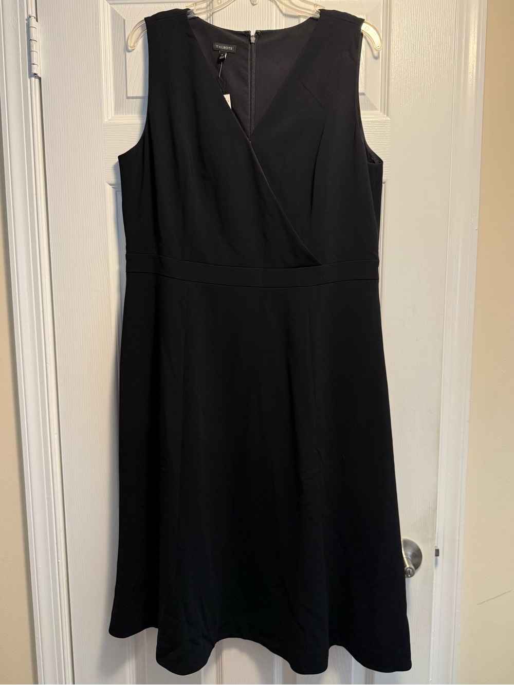 Talbots Black Sleeveless Midi A-Line Dress
